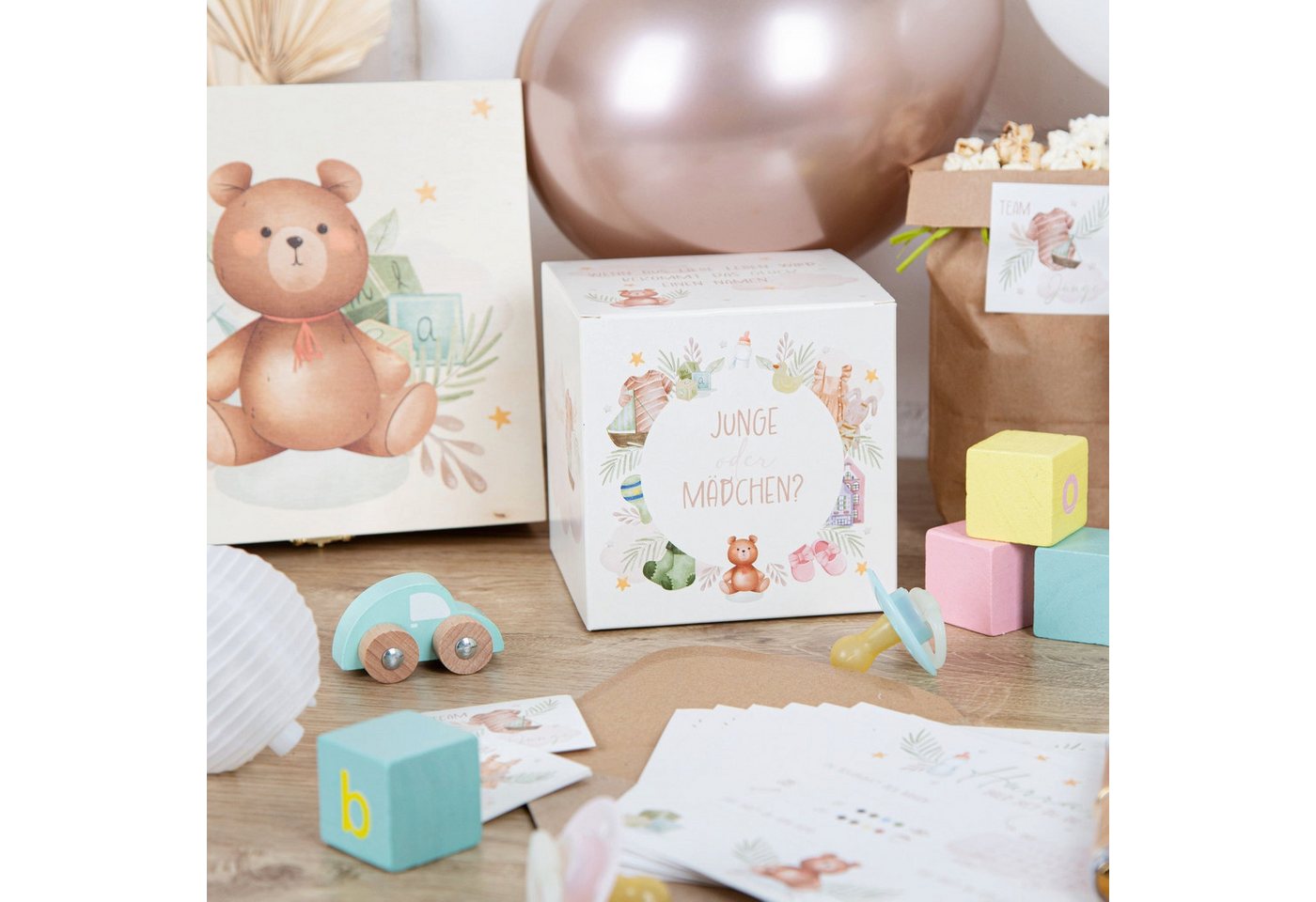 Logbuch-Verlag Klappkarte Ratespiel Babyparty 10 Rätselkarten zum Ausfüllen neutral Bild 4