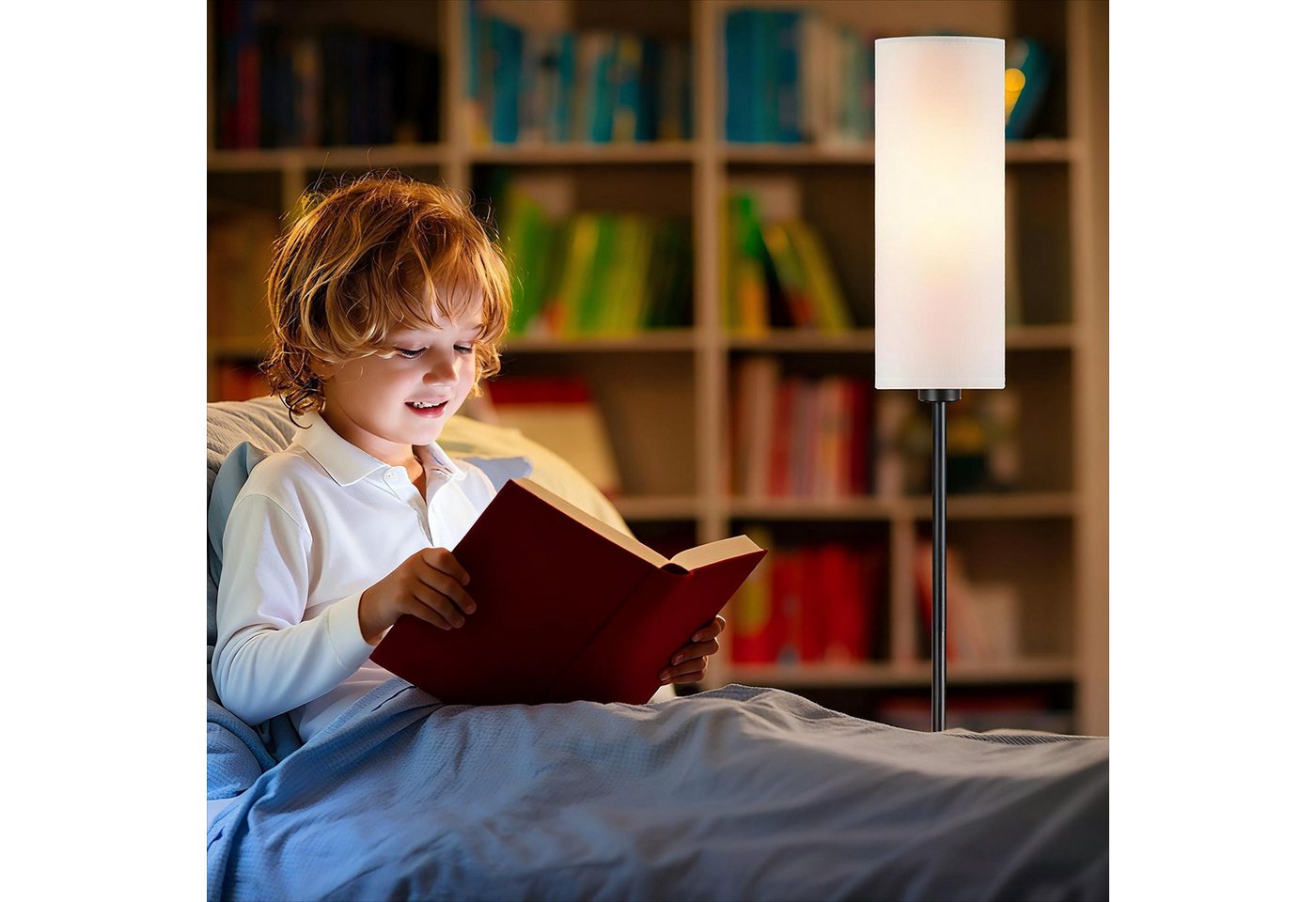 Ophy Stehlampe Stehlampe modern mit Fernbedienung – dimmbar, Fußschalter, inkl. 9 W LED, für Wohnzimmer & Raumecken