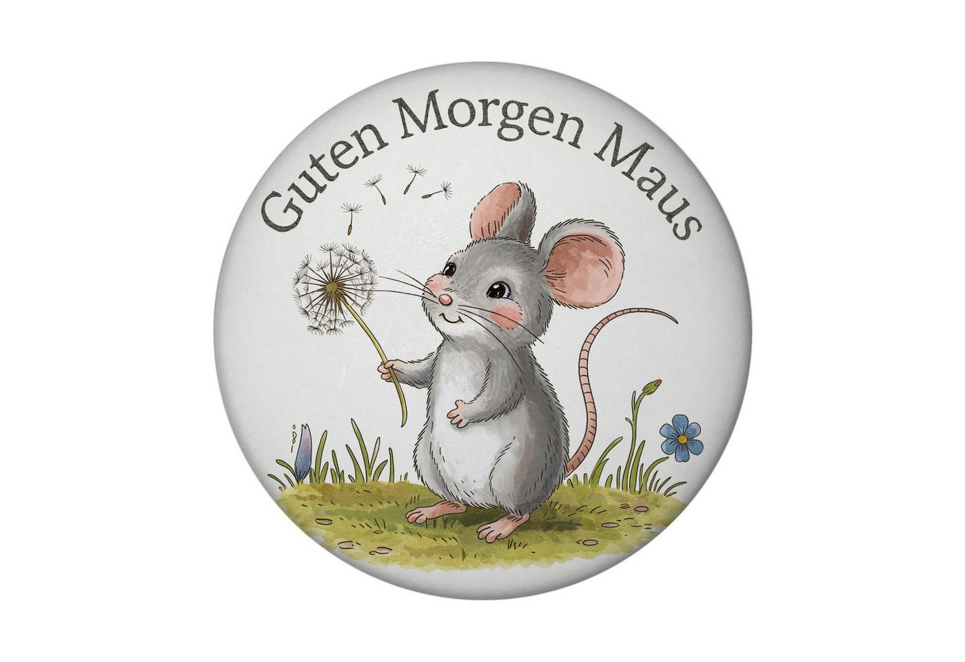 speecheese Magnet Maus mit Löwenzahn - Guten Morgen Magnet