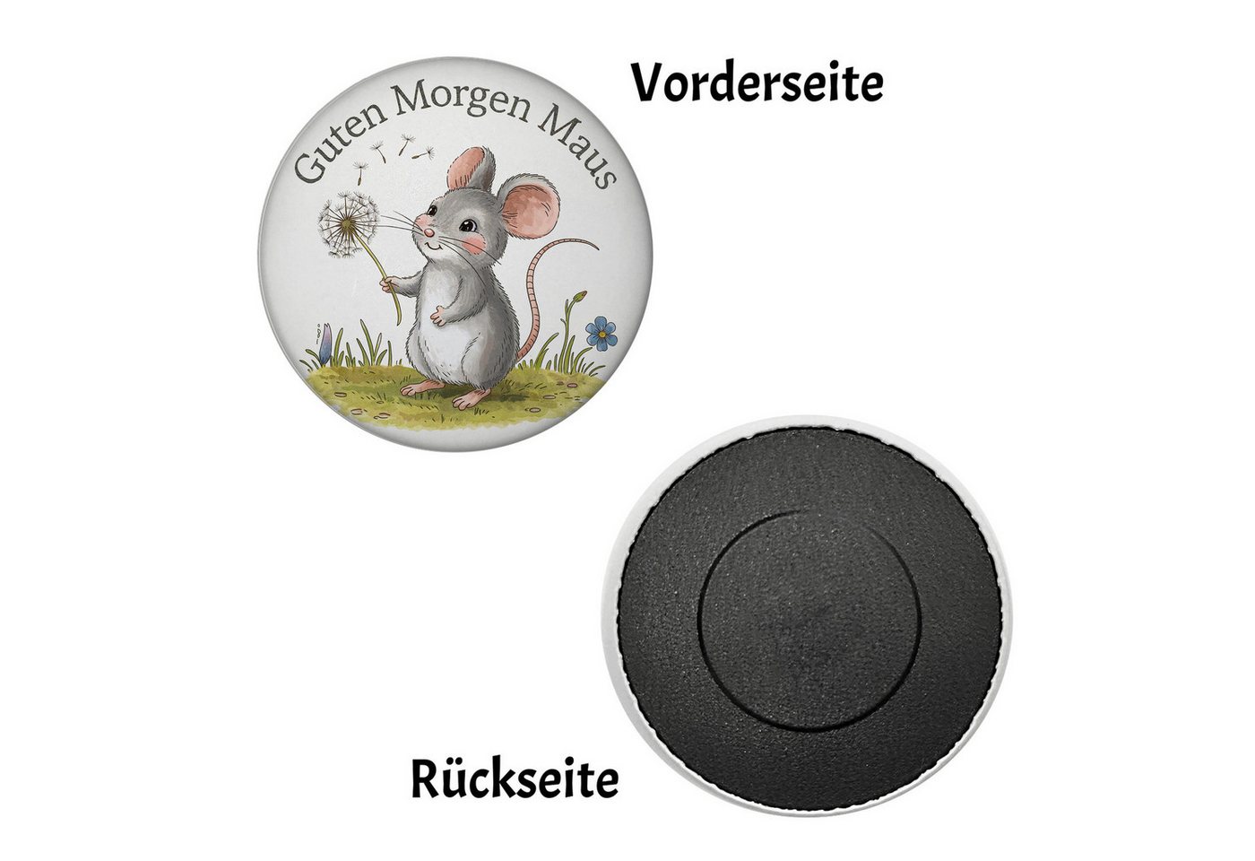speecheese Magnet Maus mit Löwenzahn - Guten Morgen Magnet Bild 2