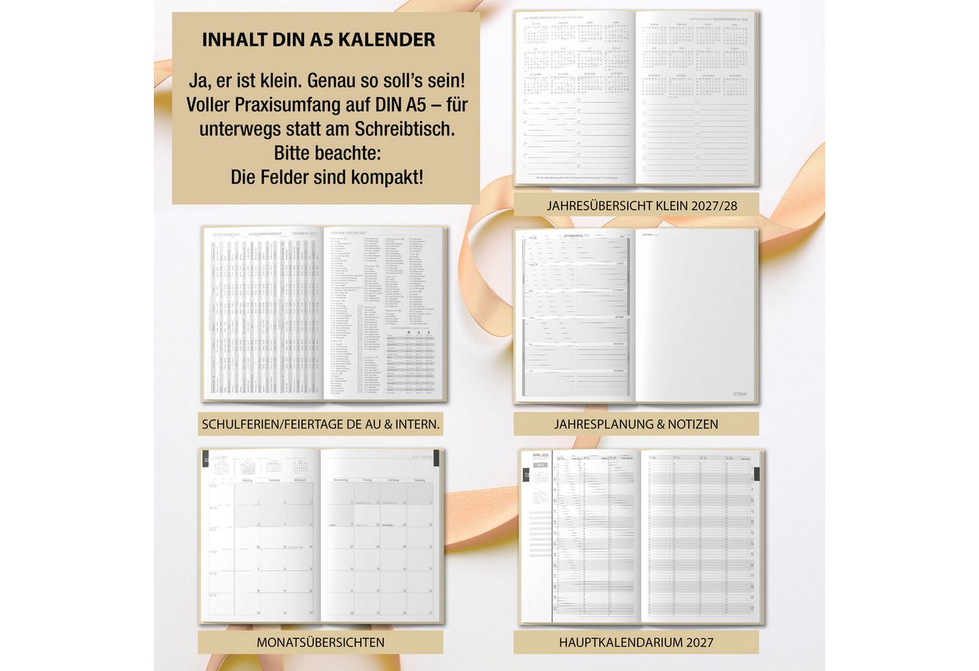 TOBJA Buchkalender Praxisplaner 2027 A5 Flora Terminplaner Salon Kosmetik 15 Min Takt FSC, 15-Min-Takt 7-21 Uhr, A5, 1 Wo 2 Seiten, FSC-Papier, Blumen-Design Bild 5