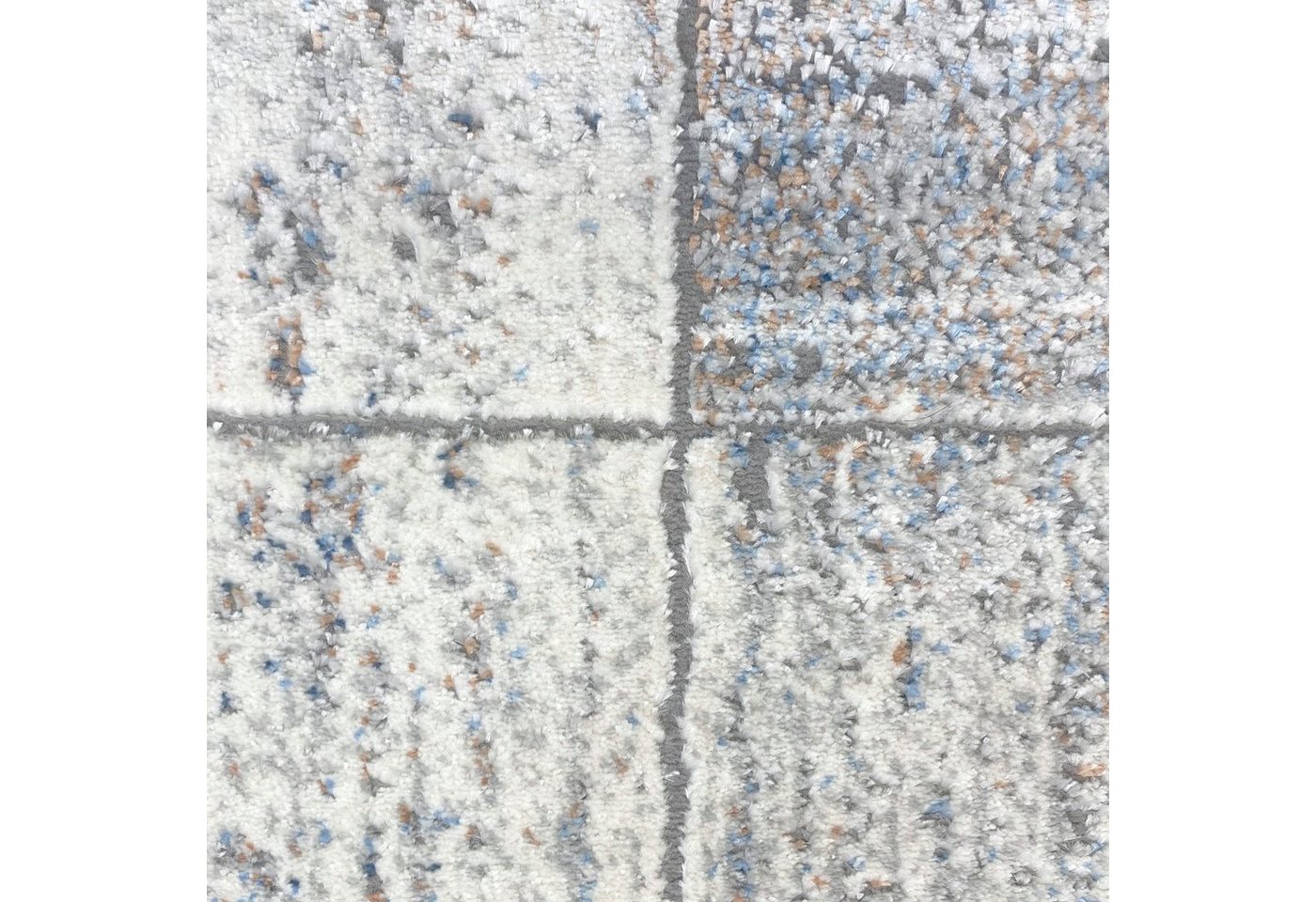 Carpetia Teppich Wohnzimmer Teppich – quadratisches Muster – in grau, rechteckig, Höhe: 12 mm Bild 5