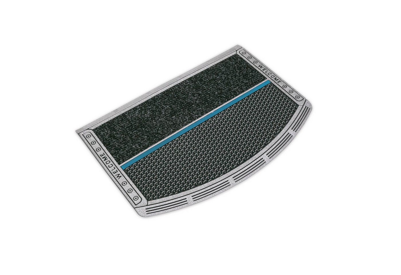 Metzker® Fußmatte Fußabtreter Fußmatte Eingangsmatte für Innen und Aussen, Halbrund Bild 5