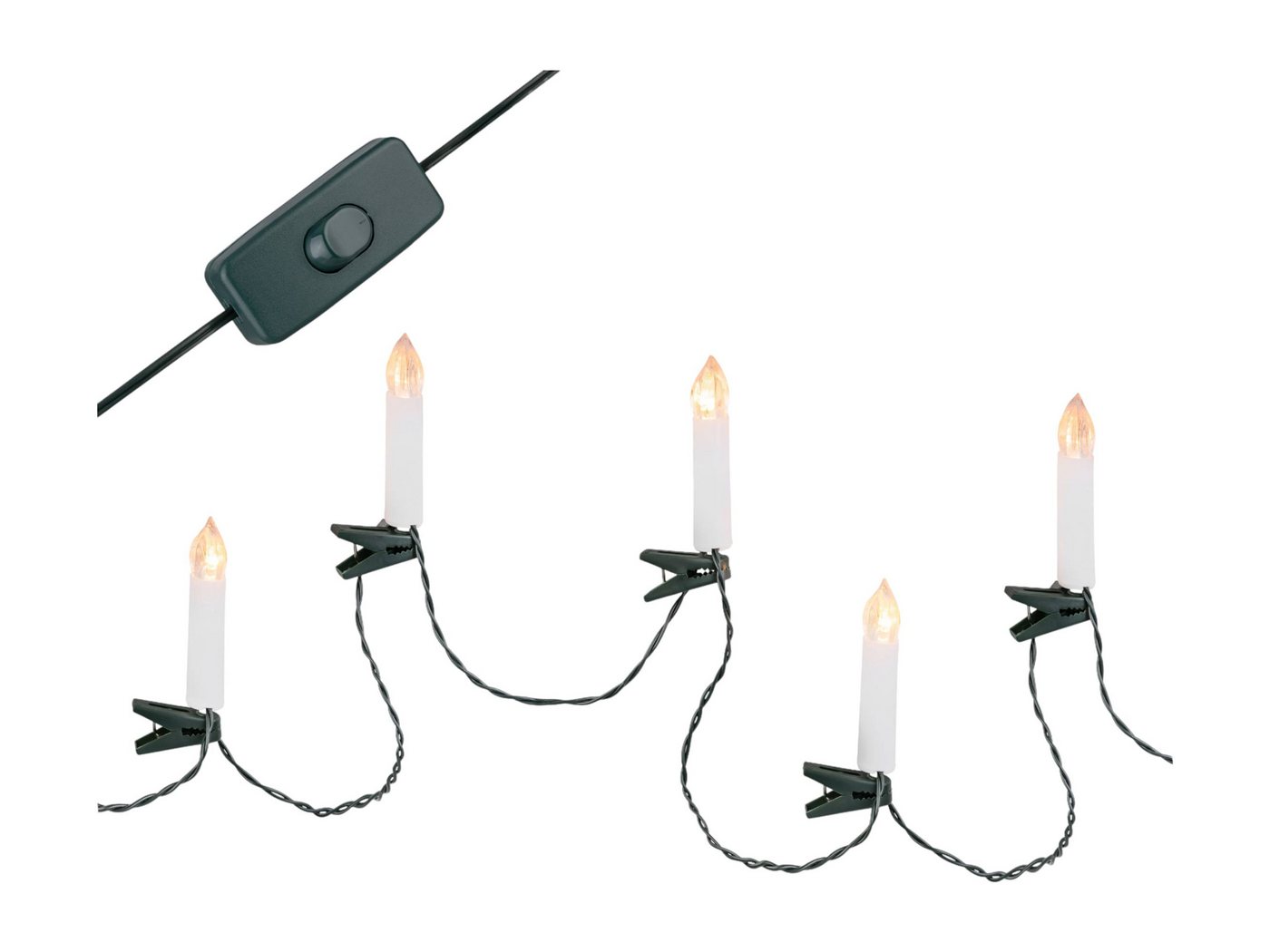 Coen Bakker Deco BV LED-Christbaumkerzen, 50-flammig, 50 Kerzen weiß 12,5m classic warm Schalter Innen