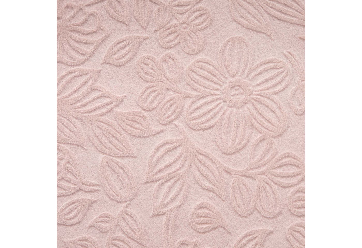 TaraCarpet Teppich TaraCarpet Homestyle 375 Flora, rund, Höhe: 10 mm, Blätteroptik hoch-tief weich waschbar rosa 80x80 rund Bild 5