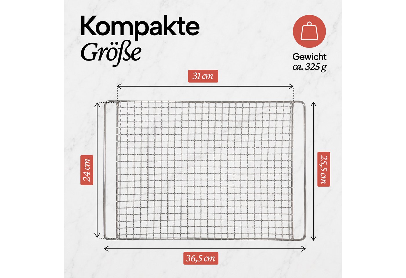 Lemodo Räucherofen Zubehör, Räucherrost Edelstahl in Netzform 36,5 x 25,5 cm, Räucherrost Edelstahl Netzform