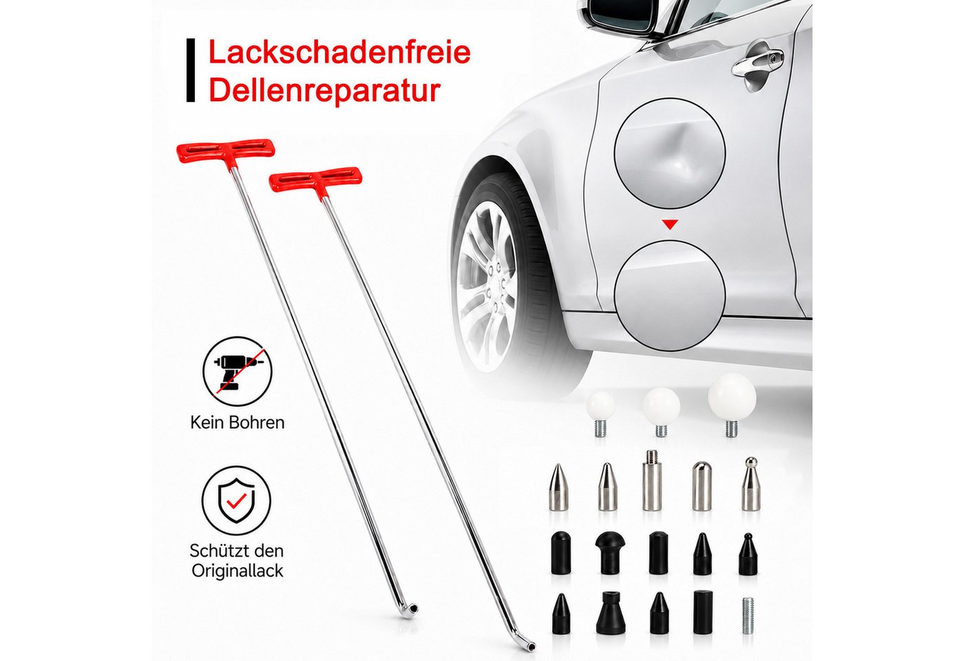 Youyijia Reparatur-Set Ausbeulwerkzeug Auto, Dellen Reparatur Set für Lackfreie Reparatur Bild 3