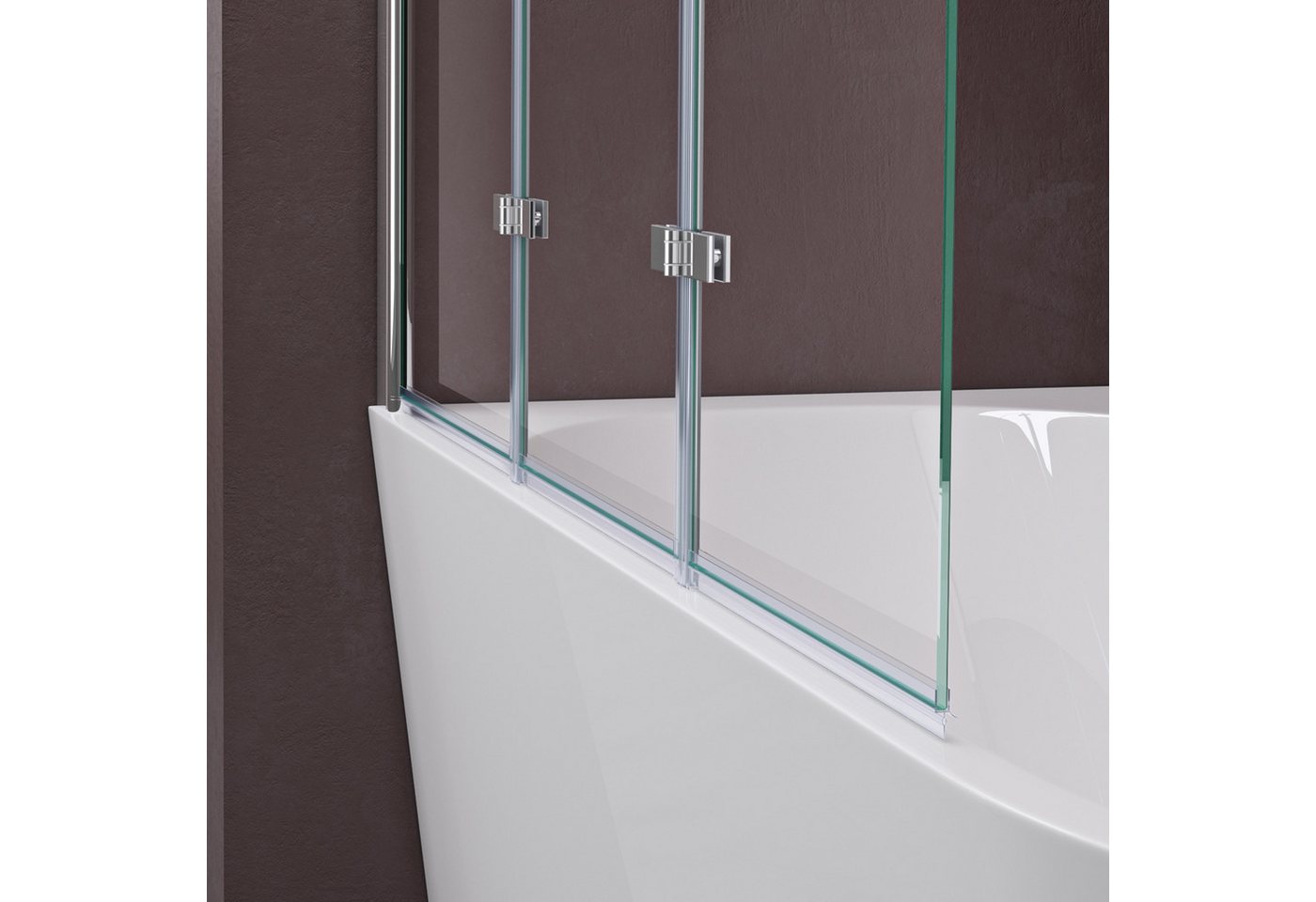doporro Duschwand Badewannenaufsatz Duschwand badewanne inkl. Nano-Versiegelung 6mm ESG, 6mm Einscheibensicherheitsglas, Selbstreinigende Nano-Beschichtung Bild 5