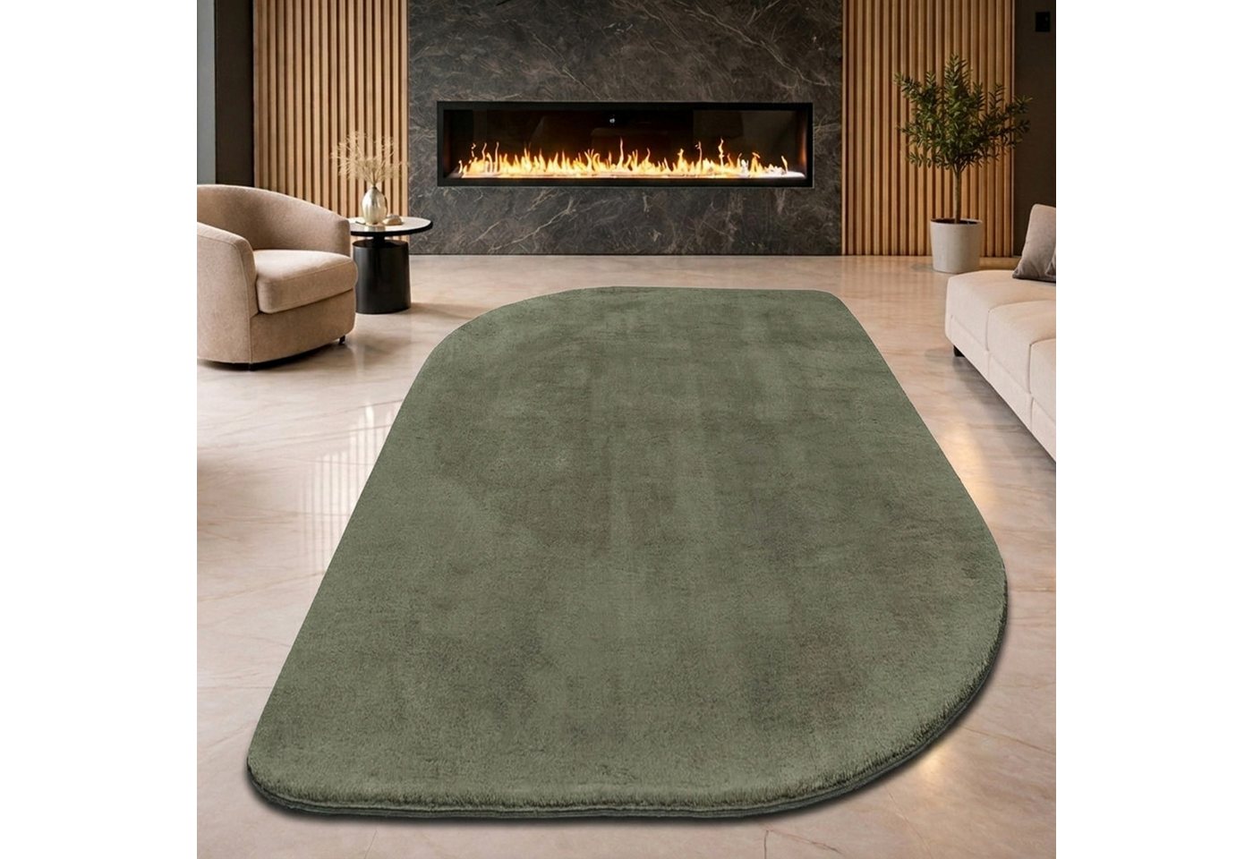 Carpetia Teppich Design Teppich Shape in eleganter Freiform weich Forest Grün, rechteckig, Höhe: 19 mm Bild 5