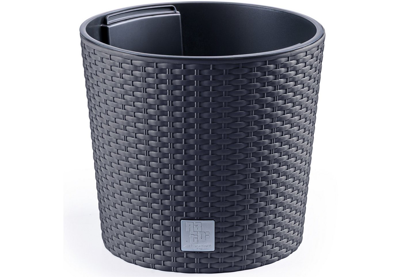 KONZEPT Blumentopf Ø 30 cm mit Einsatz, 15 L, mit Drainagesystem, in Rattan-Optik, Rattan-Optik/Flechtstruktur, Matte Oberfläche, Volumen: 15 L Bild 3