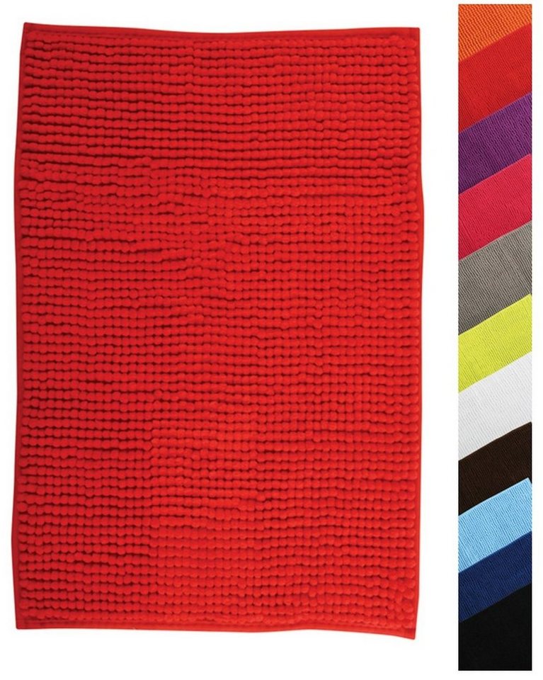 MSV Badematte MSV Badteppich Badvorleger Duschvorleger Chenille Hochflor Badematte, Höhe 12 mm, Badteppich, Waschbar 30°, Polyester Microfaser, rechteckig Bild 3