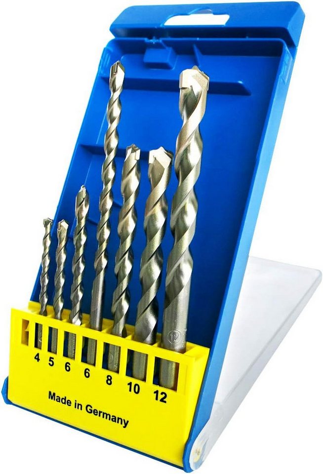 S&R Steinbohrer Betonbohrer in robuster Kassette, Industriequalität Made in Germany, (Set, 7-tlg Durchmesser: 4-12mm), Superschlag mit zylindrischem Schaft für Beton, Ziegel, Naturstein Bild 4