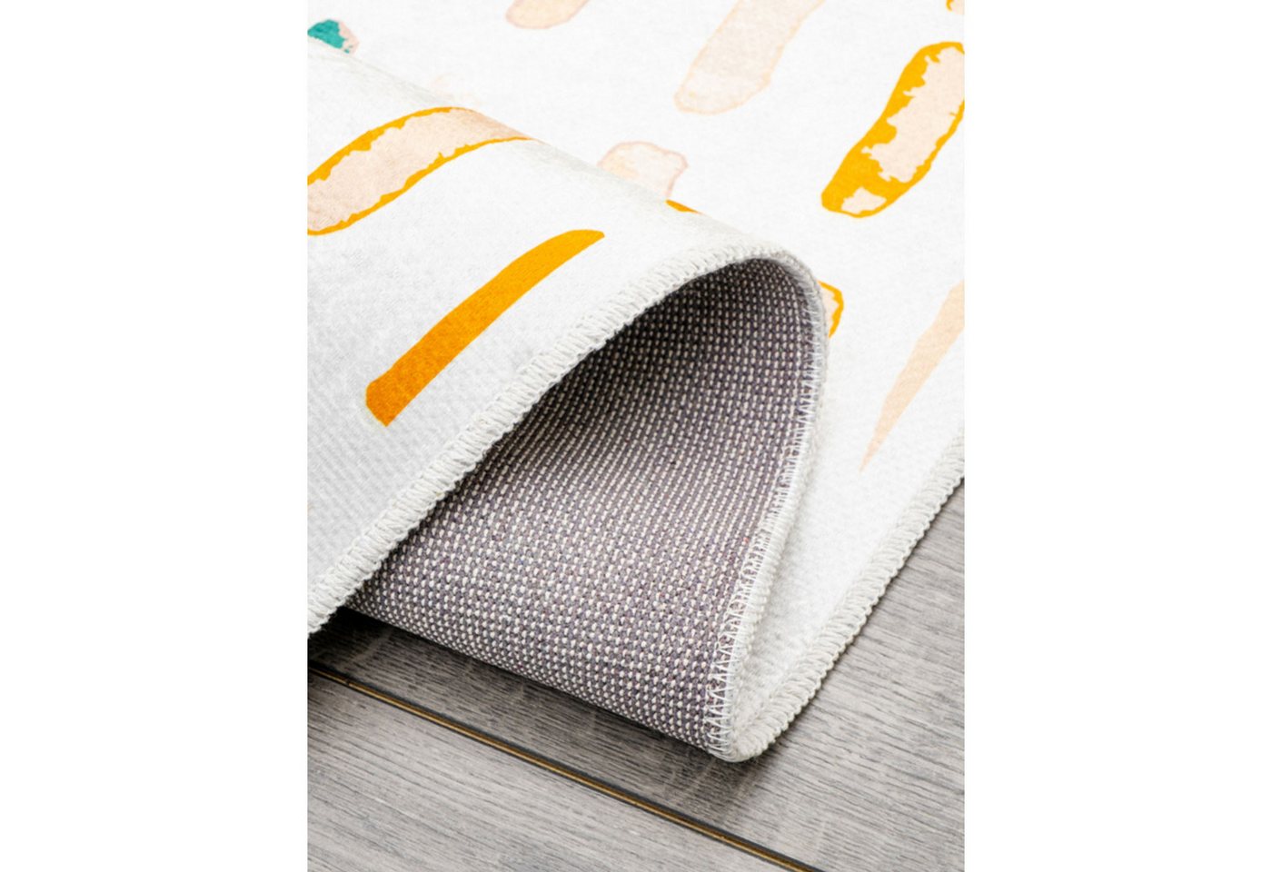 Jungengel Teppich Premium Kinderteppich Gestreift Läufer Kinderzimmer Hobbyzimmer Uni, Rechteckig, Höhe: 8 mm, Waschbar 30°C, Saugroboterkomform, Fußbodenheizungsgeeignet, 8xGrößen Bild 5