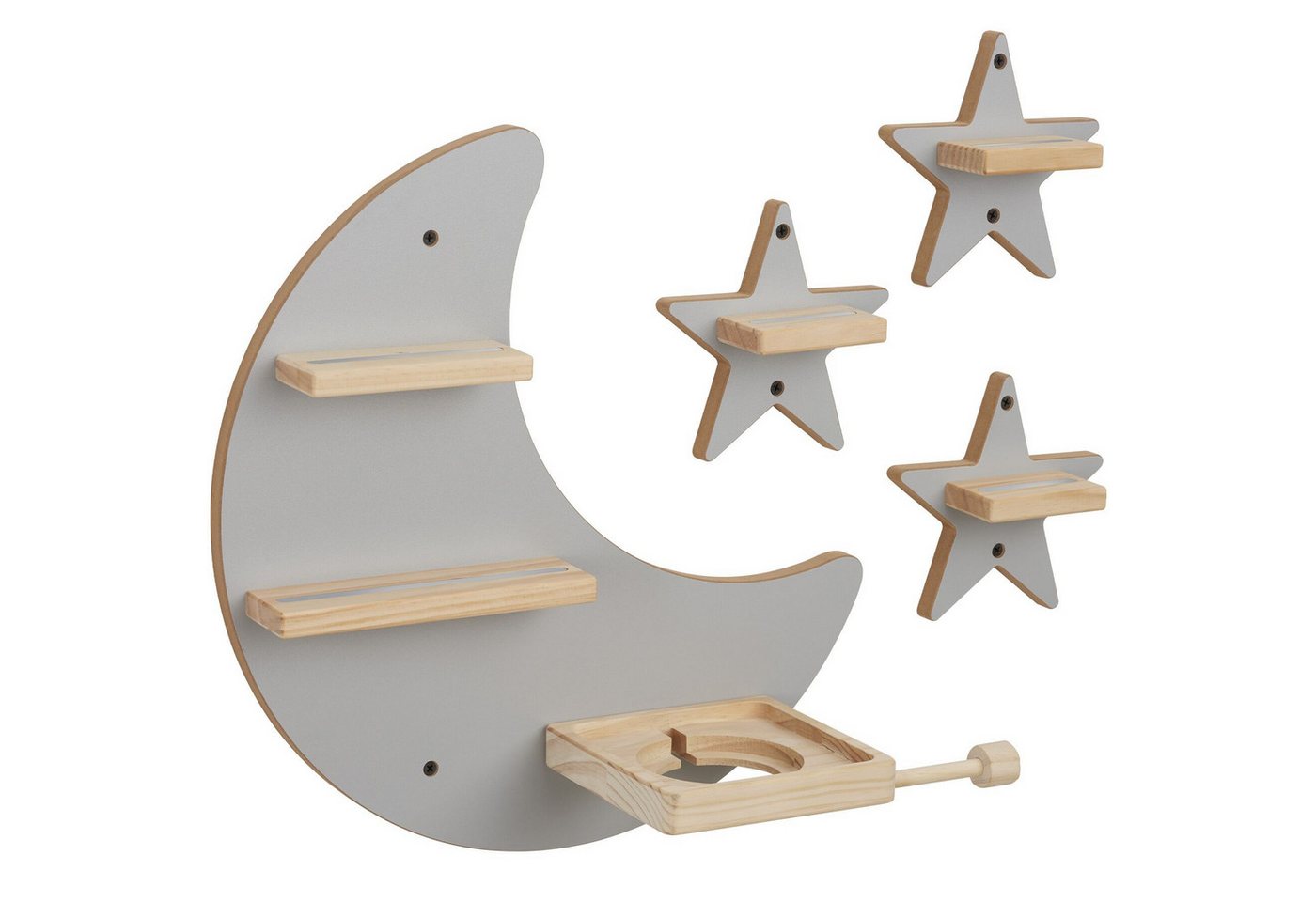 tectake Wandregal Magnetisches Kinderregal für bis zu 25 Figuren, Toniebox geeignet, Tonie Regal MyLittleStory Star 1-tlg., Mit unsichtbarer Aufhängung und integrierter Kabelführung Bild 3