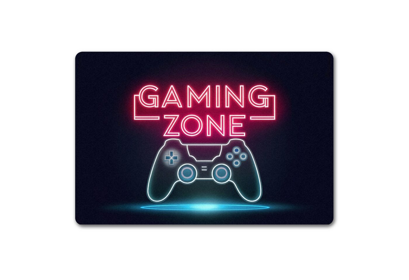 speecheese Fußmatte Gaming Zone Controller Fußmatte in 40x60 cm ohne Rand in Neonschrift