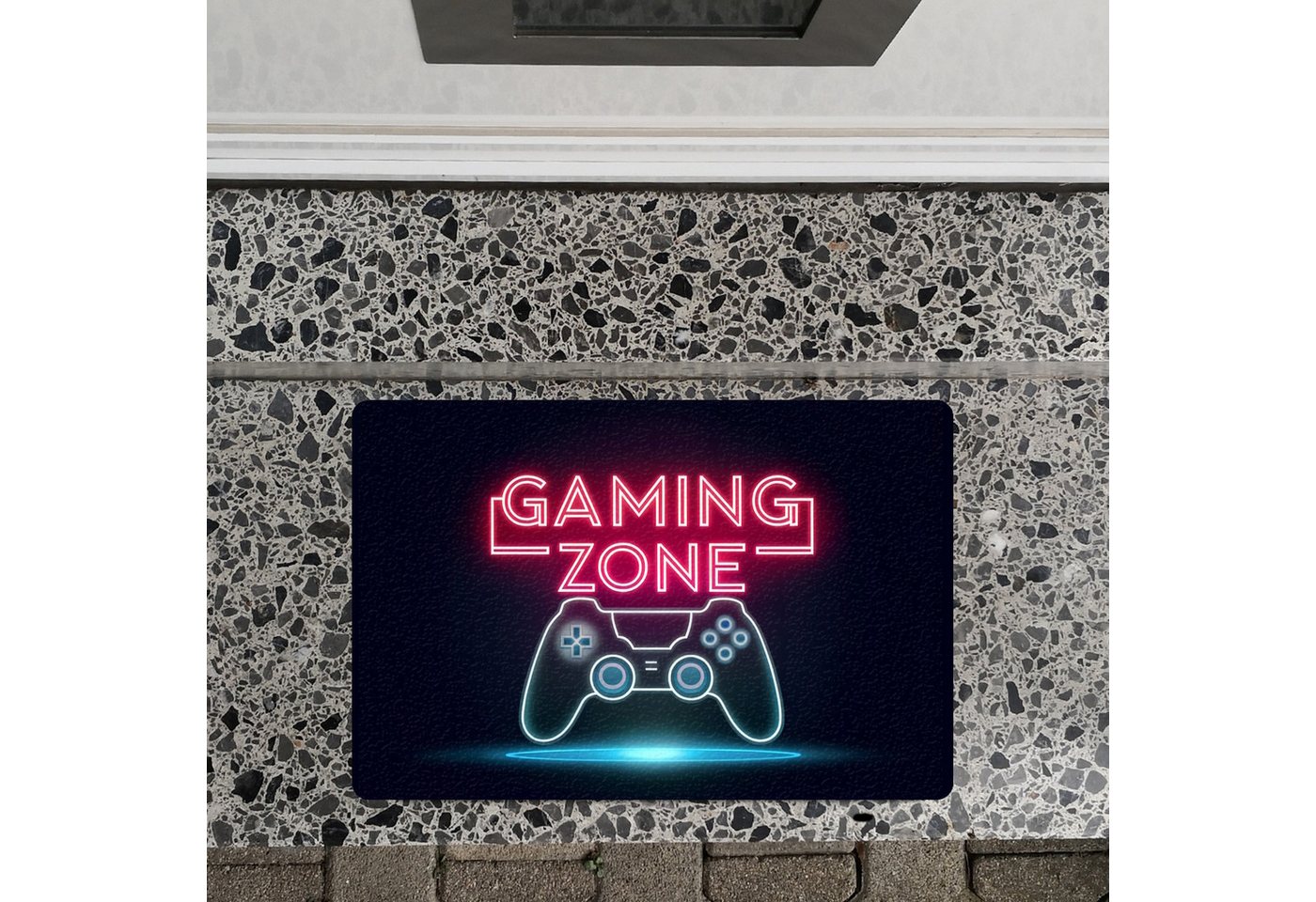 speecheese Fußmatte Gaming Zone Controller Fußmatte in 40x60 cm ohne Rand in Neonschrift Bild 2