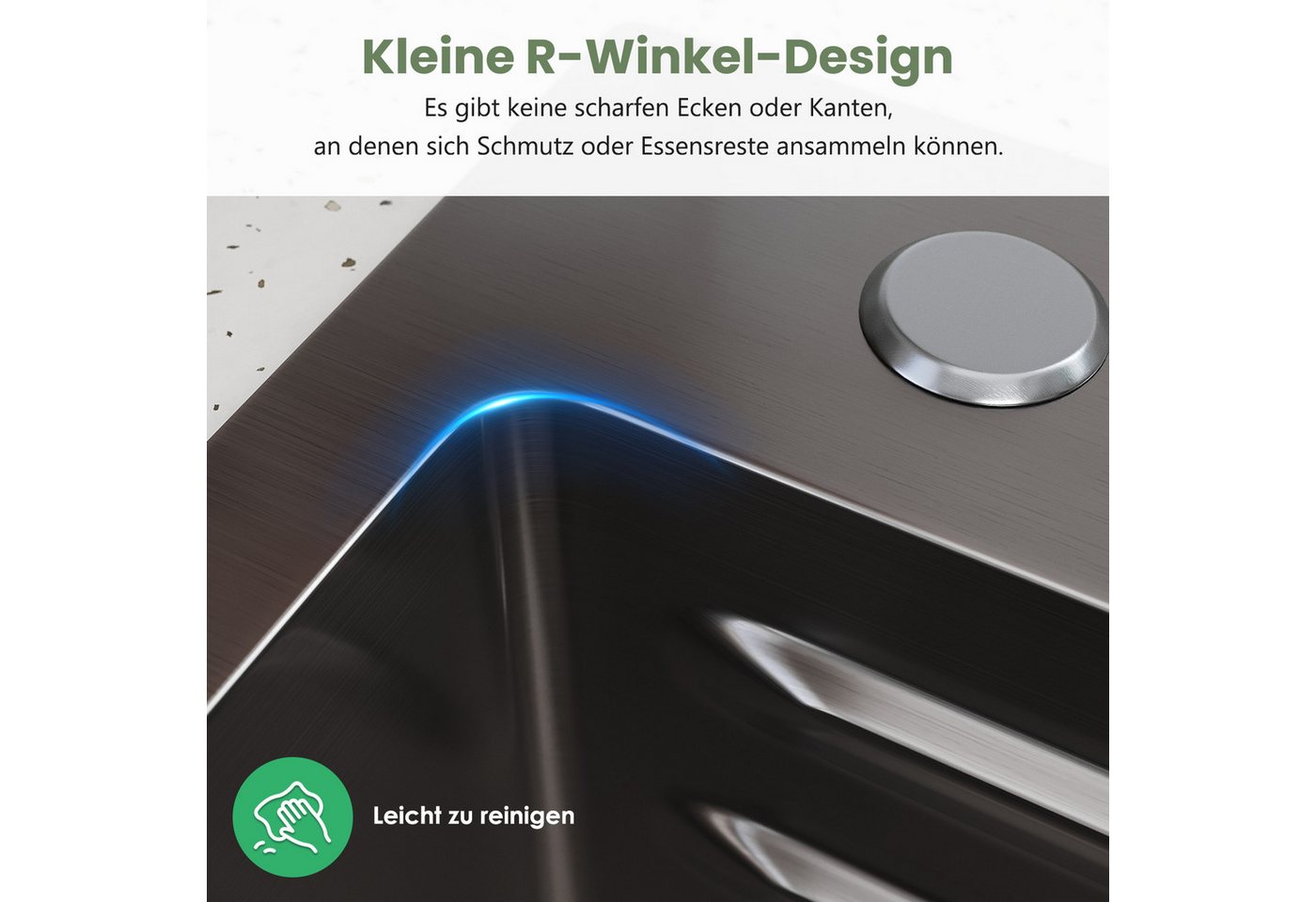 SONNI Küchenspüle Spülbecken/Waschbecken küche 80cm/75cmBreite 304 Edelstahl, Ohne HD-LED, 80/45 cm, 304 Küchenspüle aus Edelstahl Edelstahlspüle, Einbauspüle Bild 4