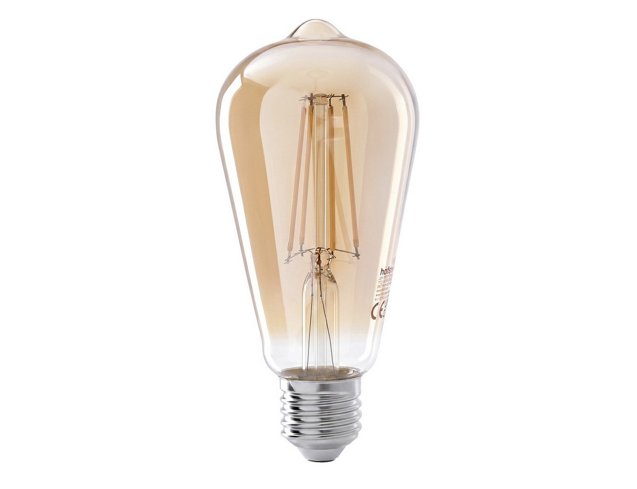 hofstein LED-Leuchtmittel 2er Set Glühbirne Warmweiß dimmbar 7 Watt, E27, 2700 Kelvin, 720 Lumen, Edison Vintage, Filament, Amber Bild 2