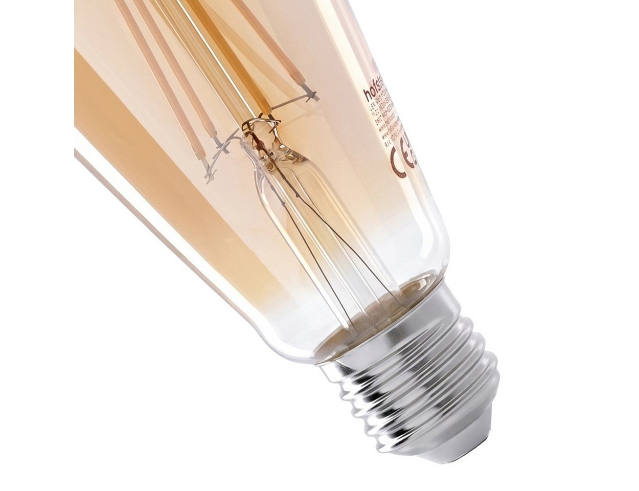 hofstein LED-Leuchtmittel 2er Set Glühbirne Warmweiß dimmbar 7 Watt, E27, 2700 Kelvin, 720 Lumen, Edison Vintage, Filament, Amber Bild 4