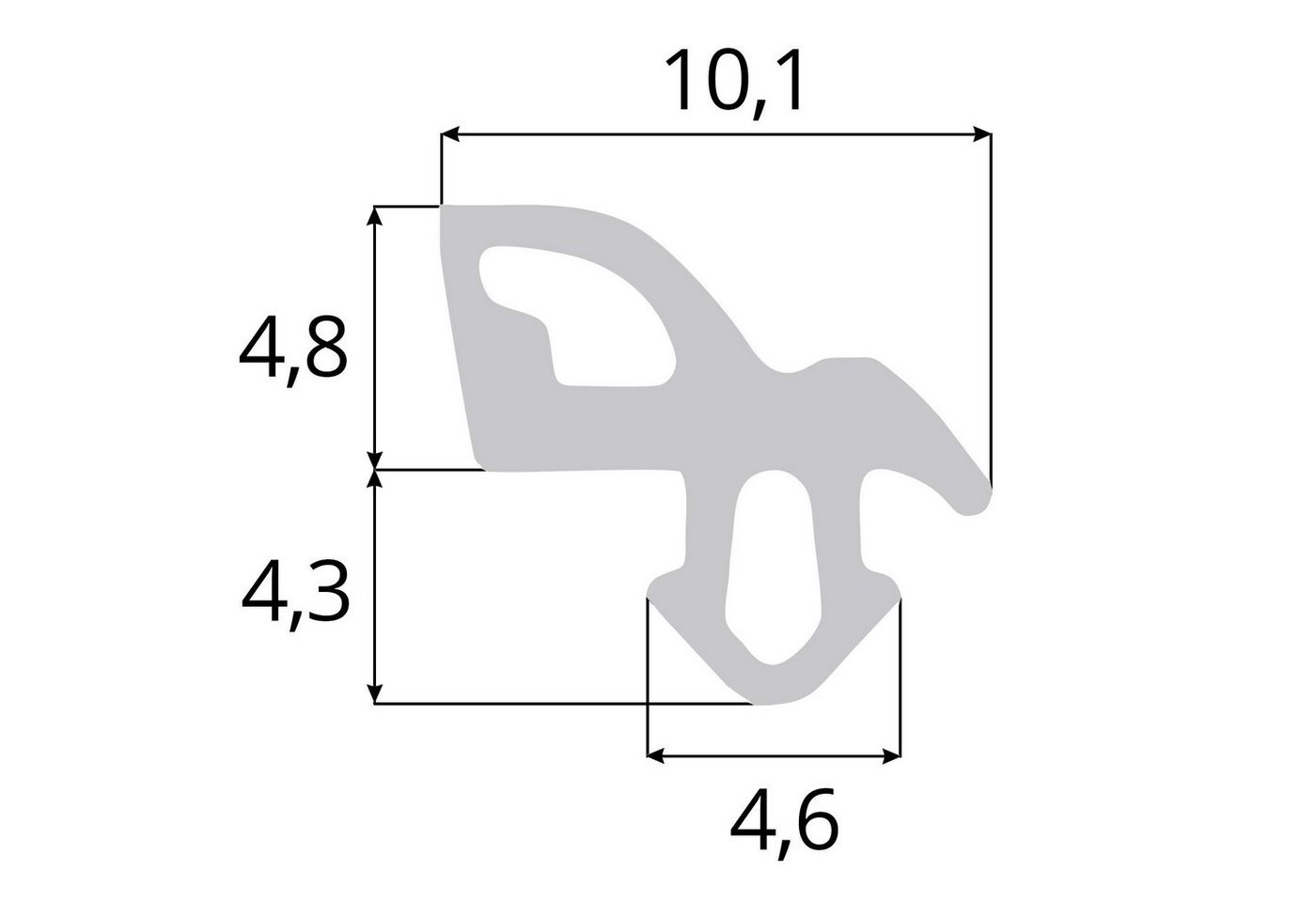 DQ-PP Türdichtband DQ-PP Fensterdichtung, Grau, 5 Meter, PVC Fenster, Gummidichtug, ALUPLAST: S-1559, S-1560