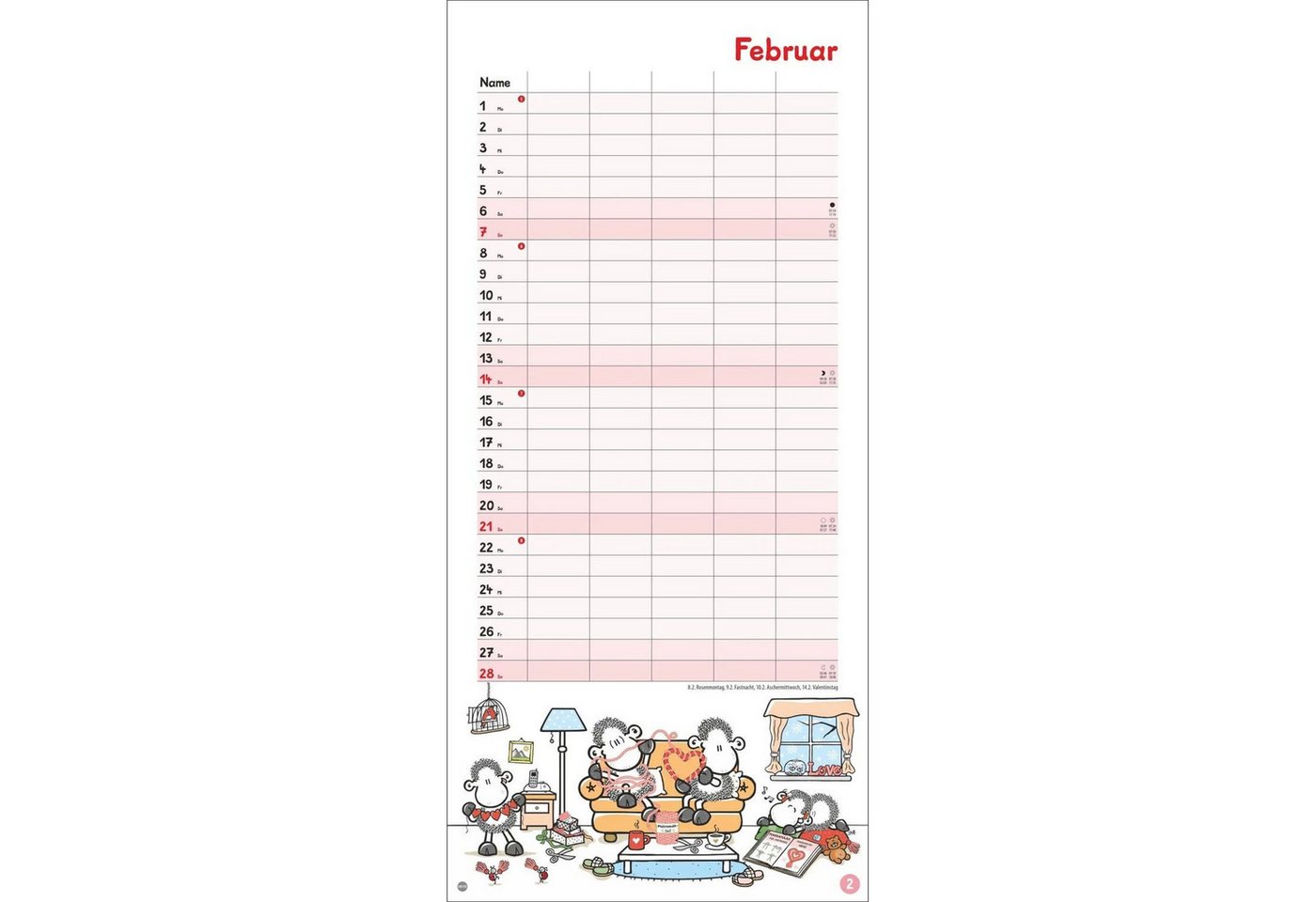 HEYE Wandkalender sheepworld Familienplaner 2027