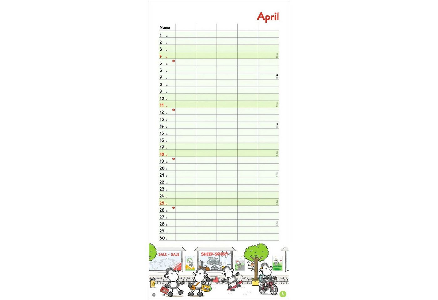 HEYE Wandkalender sheepworld Familienplaner 2027 Bild 4
