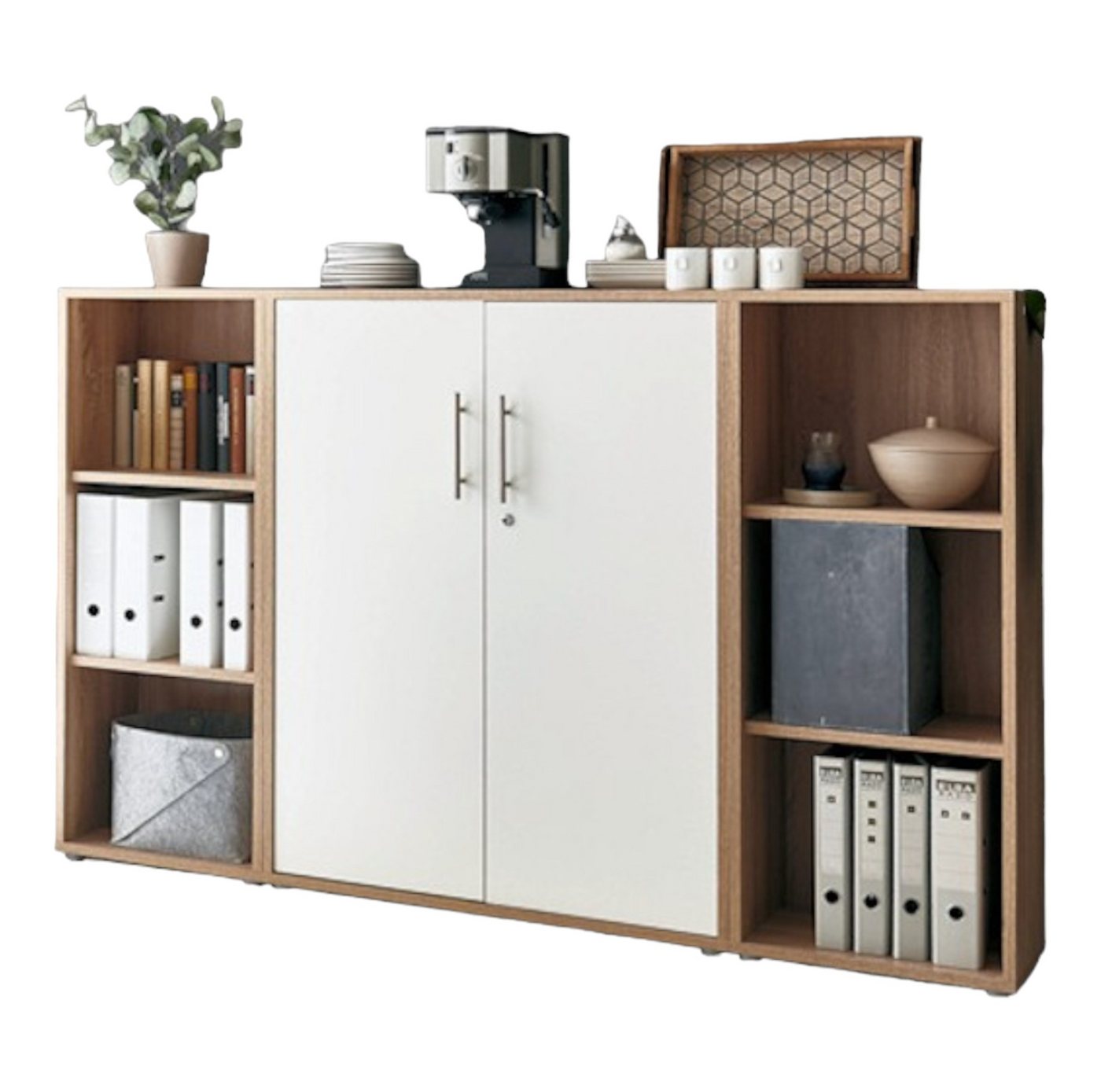 moebel-dich-auf Aktenschrank TABOR 2 (Büroschrank Aktenregal ideal für DIN A4 Ordner, abschließbar Metallgriffe) Made in Germany Bild 3