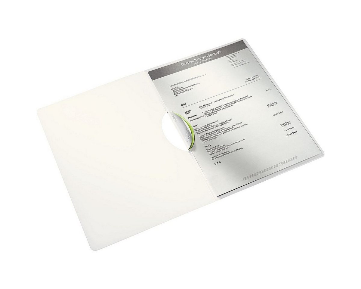LEITZ Hefter WOW ColorClip 4185, mit Klemmfunktion, Format DIN A4, bis 30 Blatt