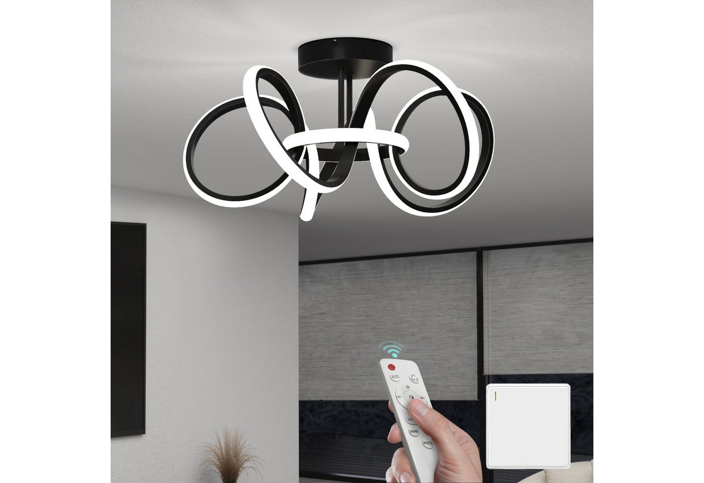 Mai & Mai LED Deckenleuchte Deckenlampe mit Fernbedienung Stufenlos dimmbar 3000-6400K Alivetta Bild 4