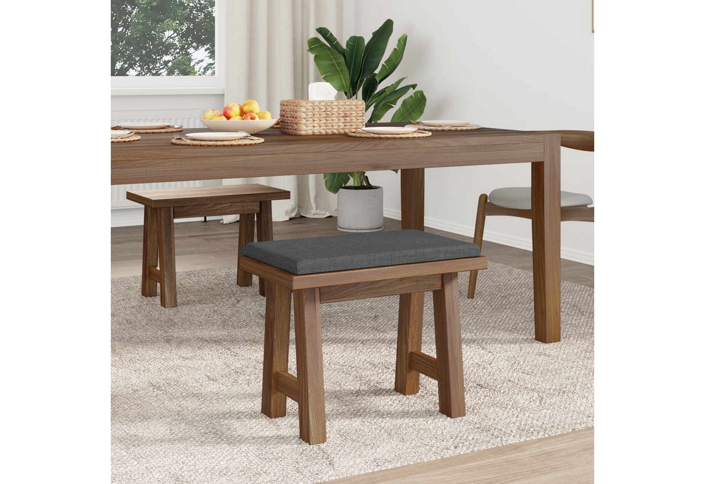 vidaXL Sitzauflage Bankkissen Stoff Dunkelgrau Tiefe 35 cm, (1 St) Bild 5