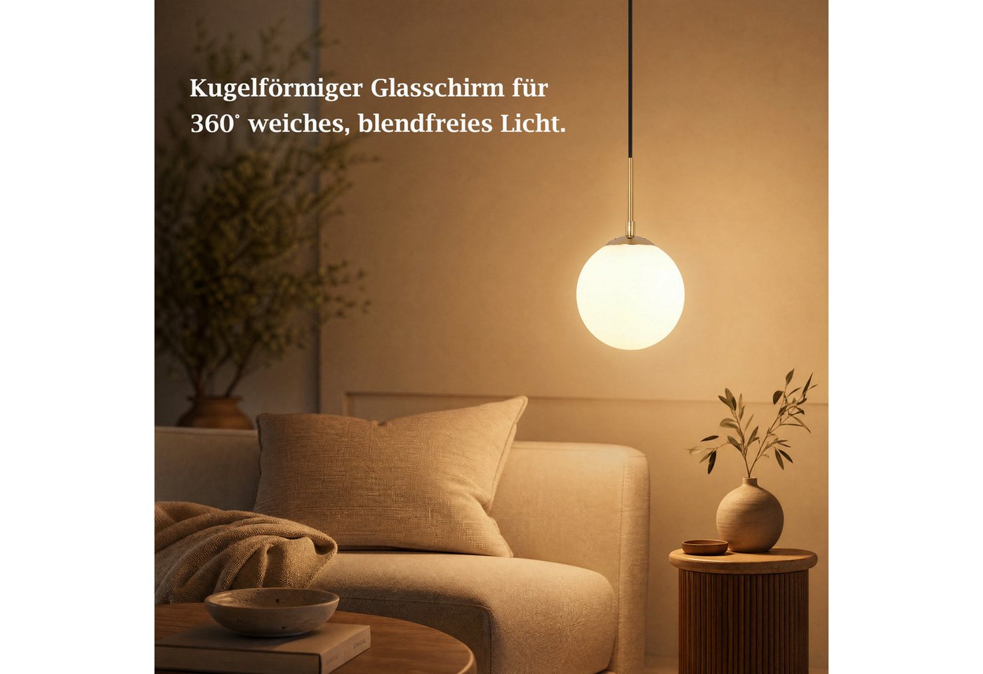 Nettlife Pendelleuchte 1/2/3flammig G9 Glas Kugel gold modern Hängeleuchte Esstisch, ohne Leuchtmittel, für Esszimmer Wohnzimmer Küche Schlafzimmer Bild 2
