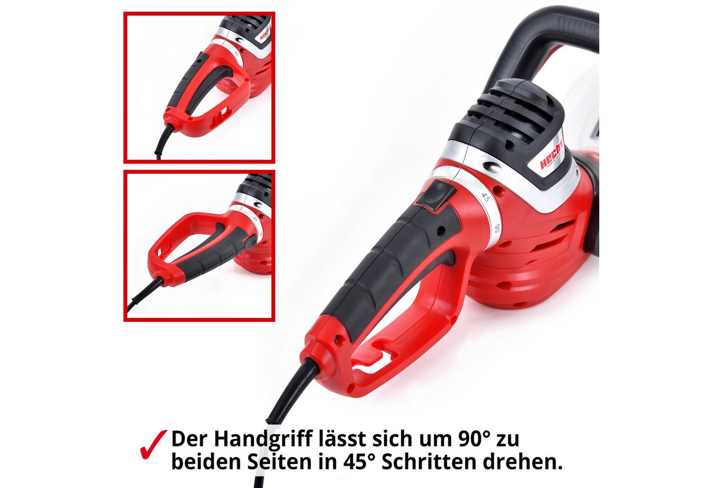 Hecht Elektro-Heckenschere mit LaserCut Messer 61 cm Schnittlänge 600W, Diamant geschliffene Messer, Metallgehäuse Bild 2