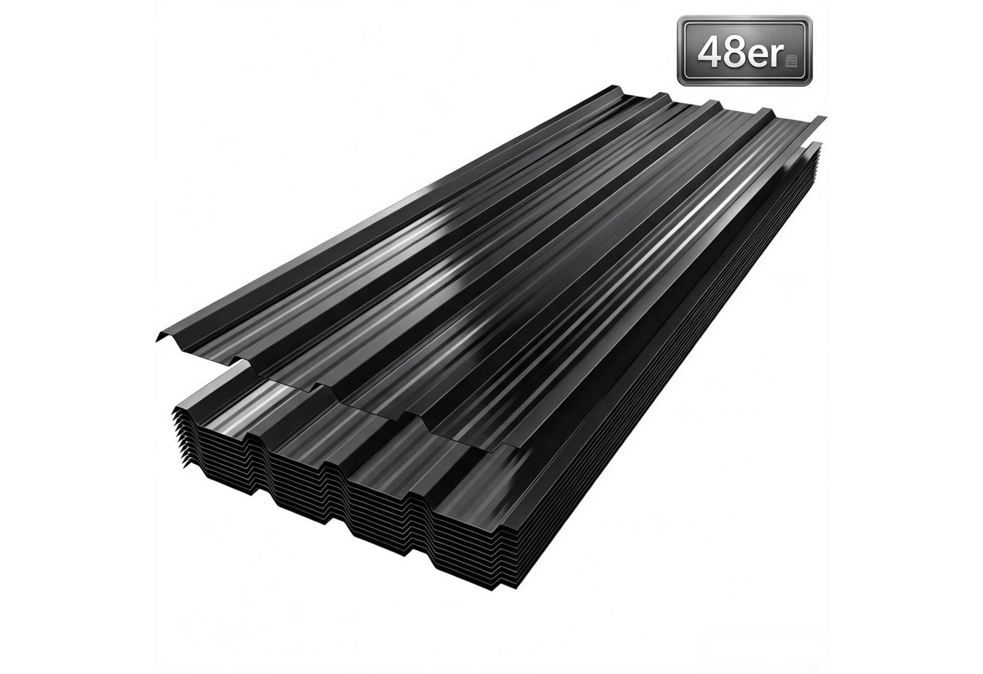 FIVMEN Wellplatte Trapezblech Wellplatten Deckenplatten 12 x Dachpaneele Metallblech, (48-St), für Dachkonstruktionen, Garagen, Gewächshäuser, Zwinger Bild 3