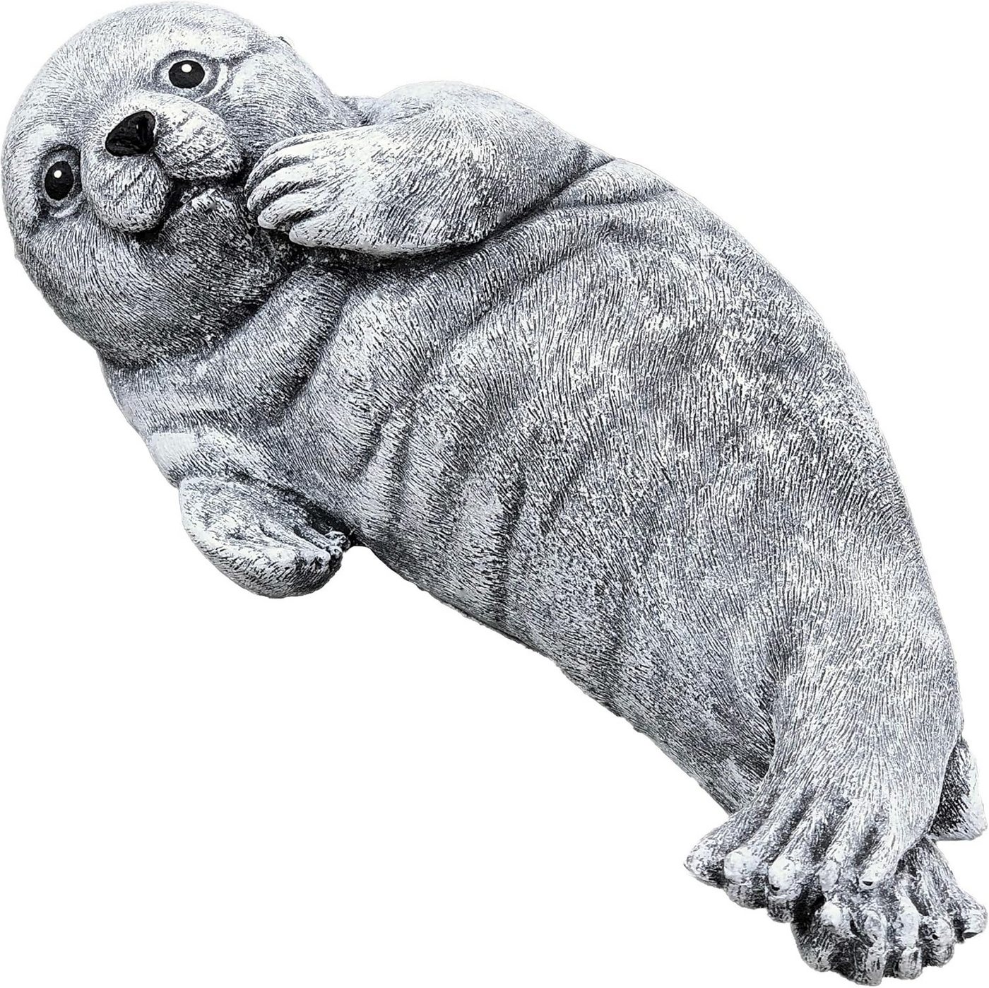 Stone and Style Gartenfigur Frostfeste Steinfigur Robbe liegend charmante Pose Bild 5