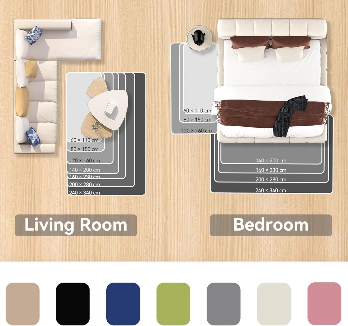 MCC direct Hochflor-Teppich Hochflor-Teppich – luxuriöser Flauschteppich - 7 Größen & 7 Farben Bild 4