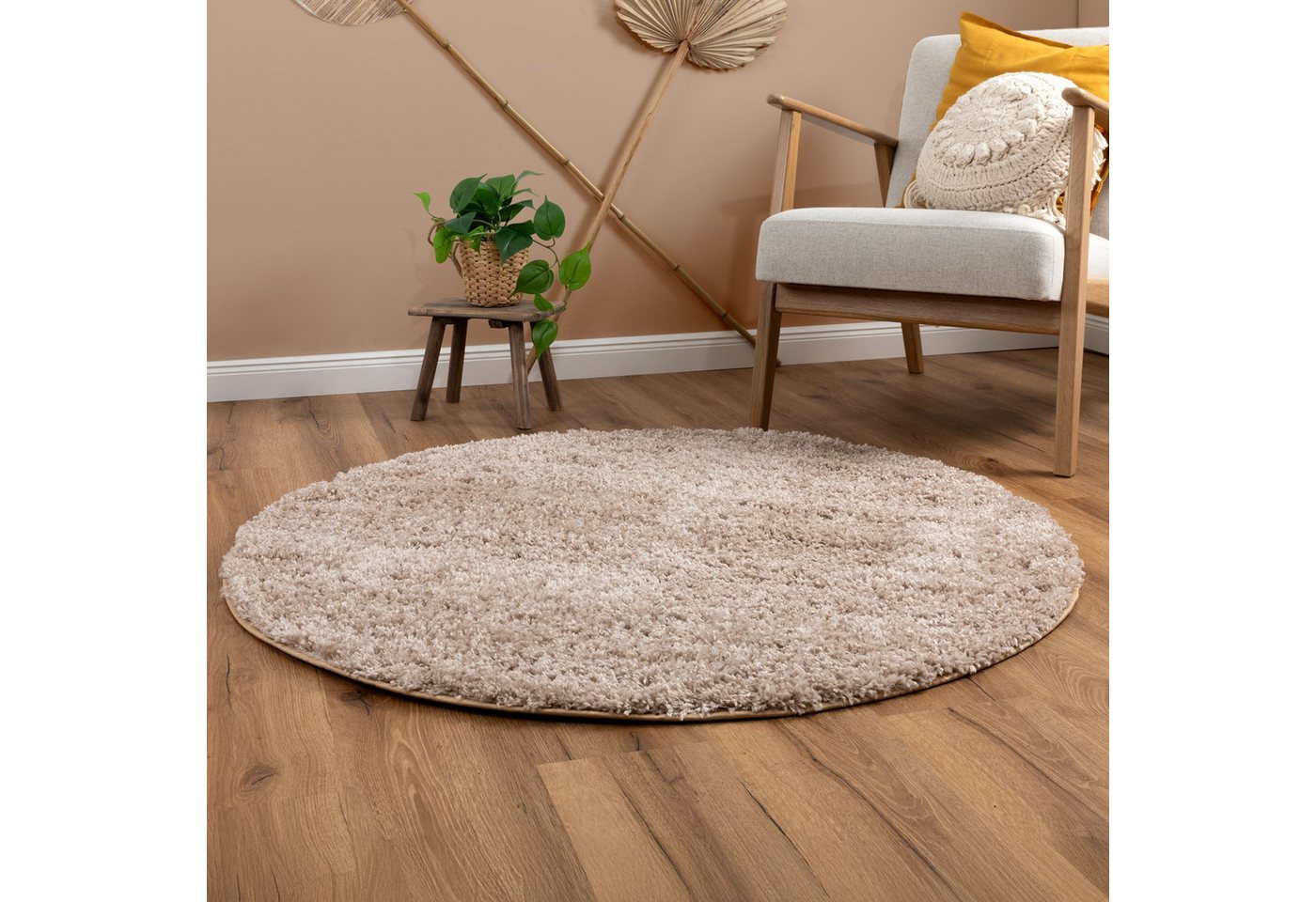 Steffensmeier Hochflor-Teppich Valencia, rund, Shaggy, Langflor, Kunstfell Bild 4