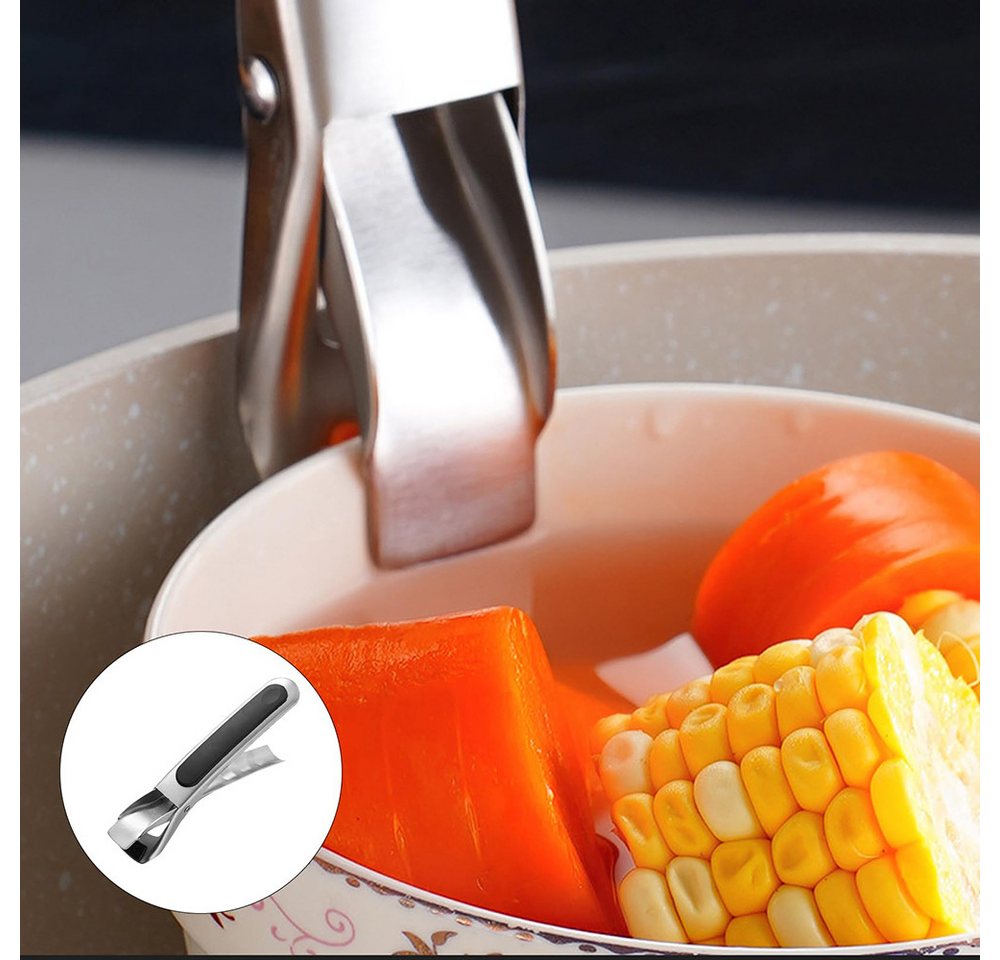 Agger Kochzange Küchenzange Backofen,2er-Set Airfryer-Zangen,rutschfeste, Edelstahl, Anti-Verbrennungs-Schutz für Ofen und Pfanne Bild 4