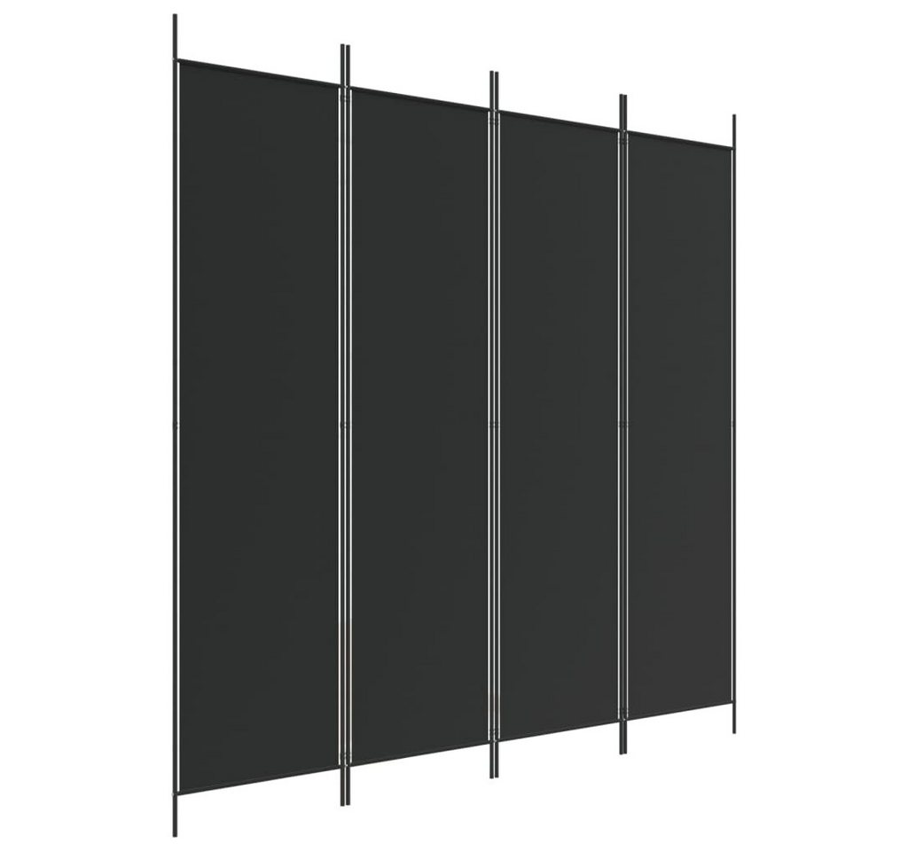 furnicato Raumteiler Paravent 200 x 200 cm Schwarz, 1-tlg., Zusammenklappbarer Sichtschutz als Raumtrenner für dein Wohnzimmer Bild 2