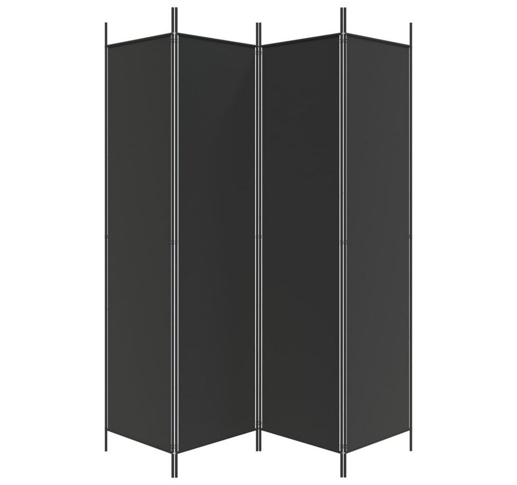furnicato Raumteiler Paravent 200 x 200 cm Schwarz, 1-tlg., Zusammenklappbarer Sichtschutz als Raumtrenner für dein Wohnzimmer Bild 5