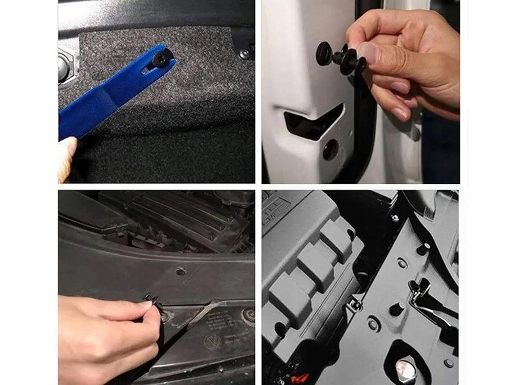 VERK GROUP Armaturen-Befestigungselement 100x Auto Befestigungsclips Set Kunststoff Nieten Bolzen Schwarz, (Set, 100-St), Organizerbox, universell einsetzbar Bild 5