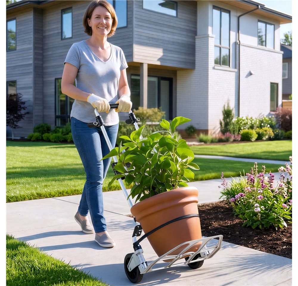 Yaheetech Sackkarre Klappbare Transportkarre aus Aluminium, Höhenverstellbar 88,5 cm – 115 cm für Einkauf/Umzug/Garten