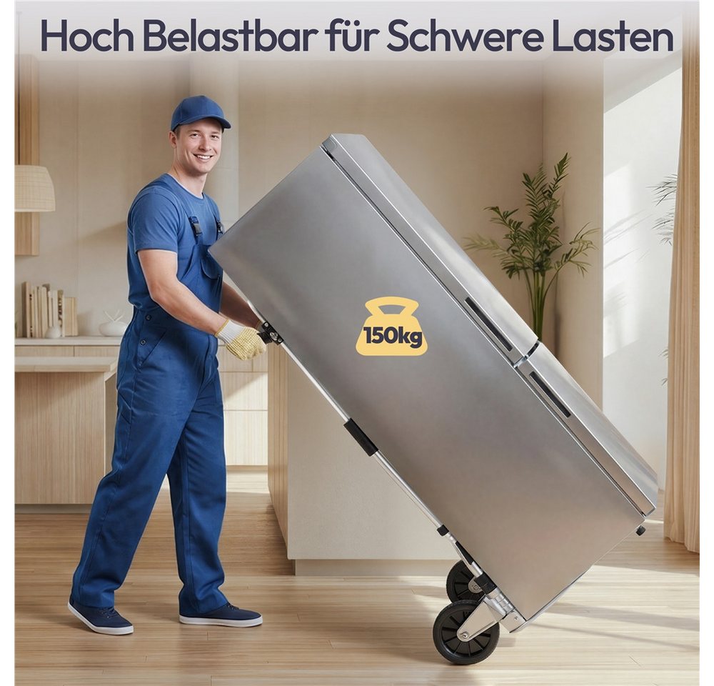 Yaheetech Sackkarre Klappbare Transportkarre aus Aluminium, Höhenverstellbar 88,5 cm – 115 cm für Einkauf/Umzug/Garten Bild 3