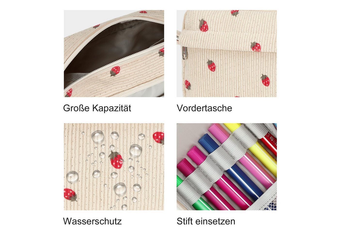FOUORTUNATE-BEE Federmäppchen Große Kapazität Federmäppchen mit Reißverschluss, (1-tlg., Schulmaterial Schulmäppchen Stiftetasche für Schule & Büro) Bild 5