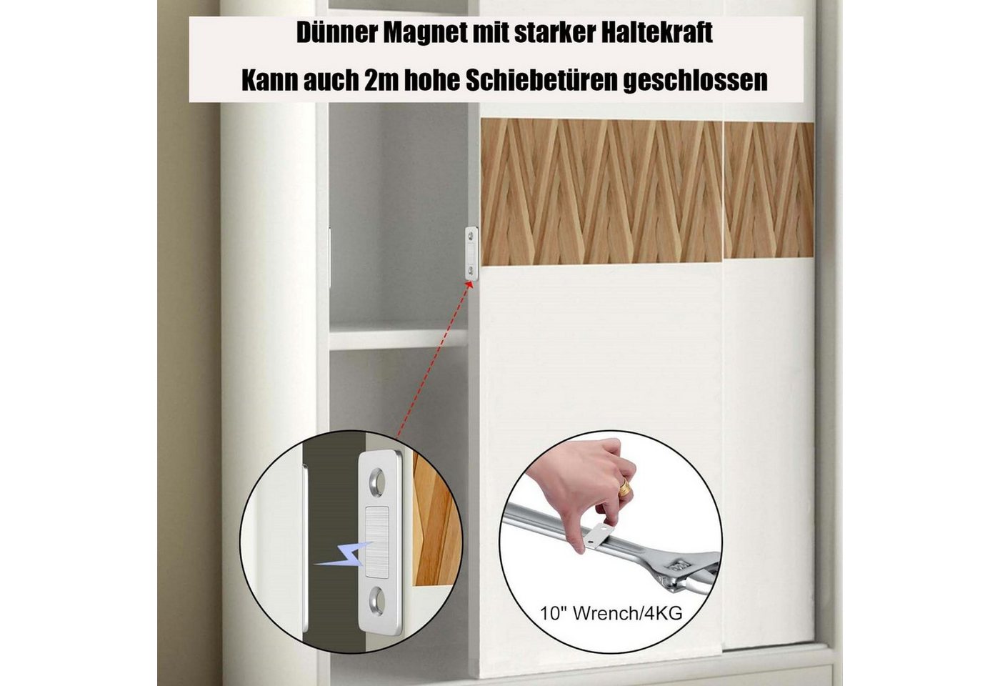 Coonoor Haftmagnetschnäpper 8er Magnetschnäpper Edelstahl Stark Tür Fenster Türmagnet, Leichte und kleine Schranktüren, Schubladen, Deckel, Schrankschiebetüren oder Jalousien., (8-tlg) Bild 3
