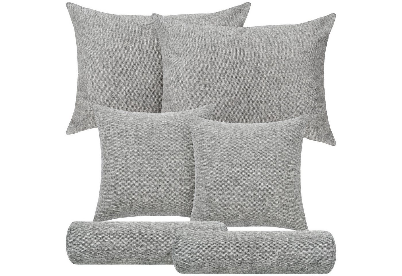 Selfitex Sofakissen 6-tlg. Kissen Set, 2x großes Kissen/2x kleines Kissen/2x Nackenrolle, (6er Set, 2x großes Kissen, 2x kleines Kissen, 2x Nackenrolle), für Sofa, Couch, Bett Bild 4