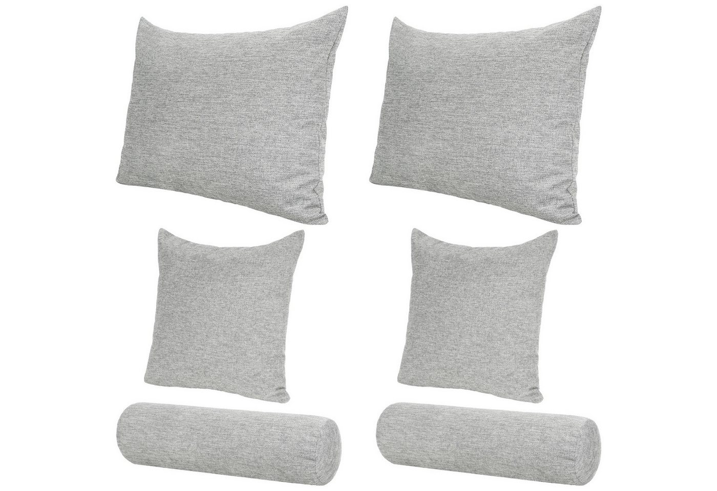 Selfitex Sofakissen 6-tlg. Kissen Set, 2x großes Kissen/2x kleines Kissen/2x Nackenrolle, (6er Set, 2x großes Kissen, 2x kleines Kissen, 2x Nackenrolle), für Sofa, Couch, Bett Bild 5