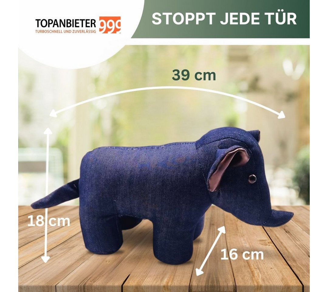 Topanbieter999 Türstopper Tiere in verschiedenen Ausführungen (1er Set), Elefant demin blau Bild 2