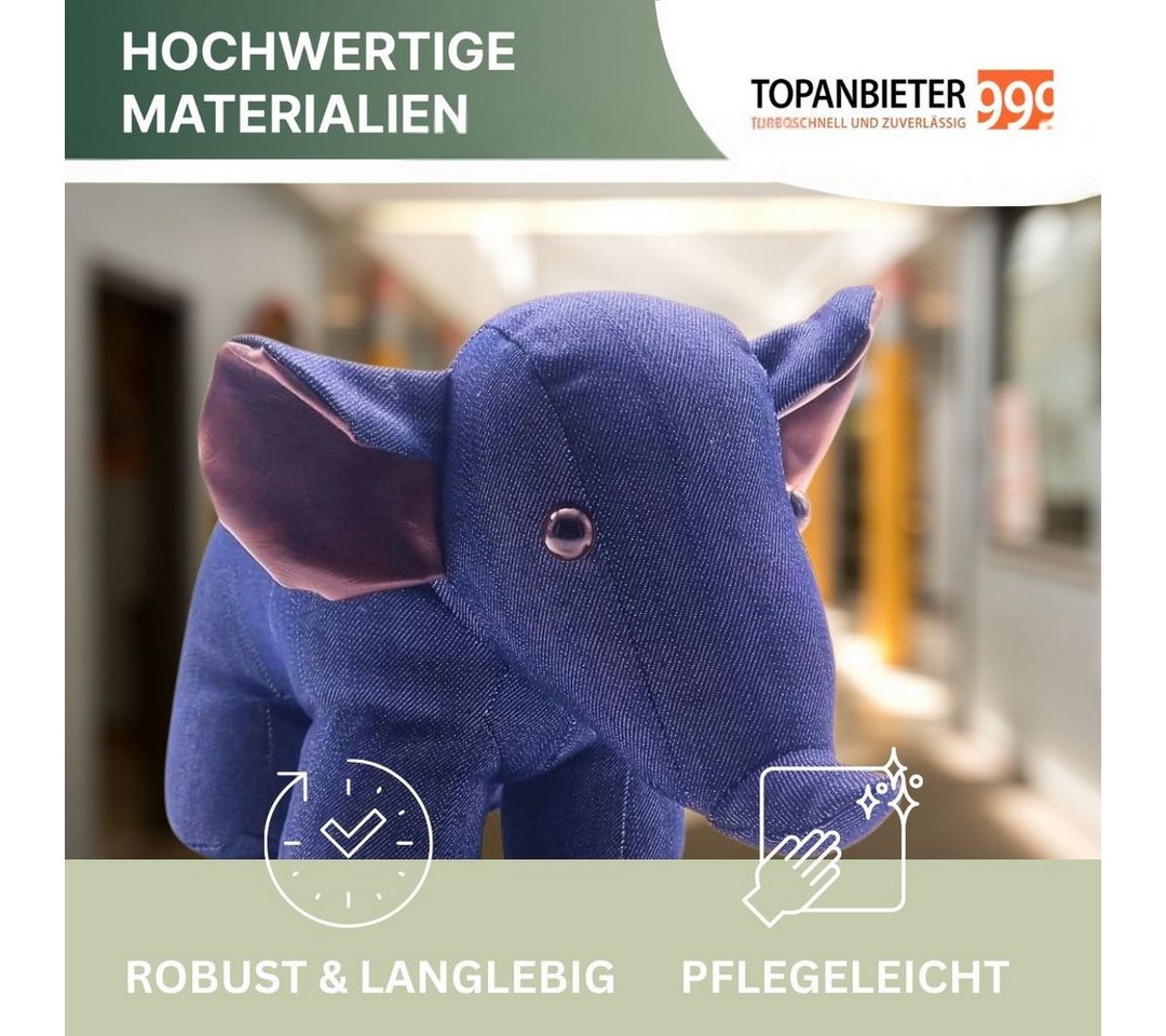 Topanbieter999 Türstopper Tiere in verschiedenen Ausführungen (1er Set), Elefant demin blau Bild 4