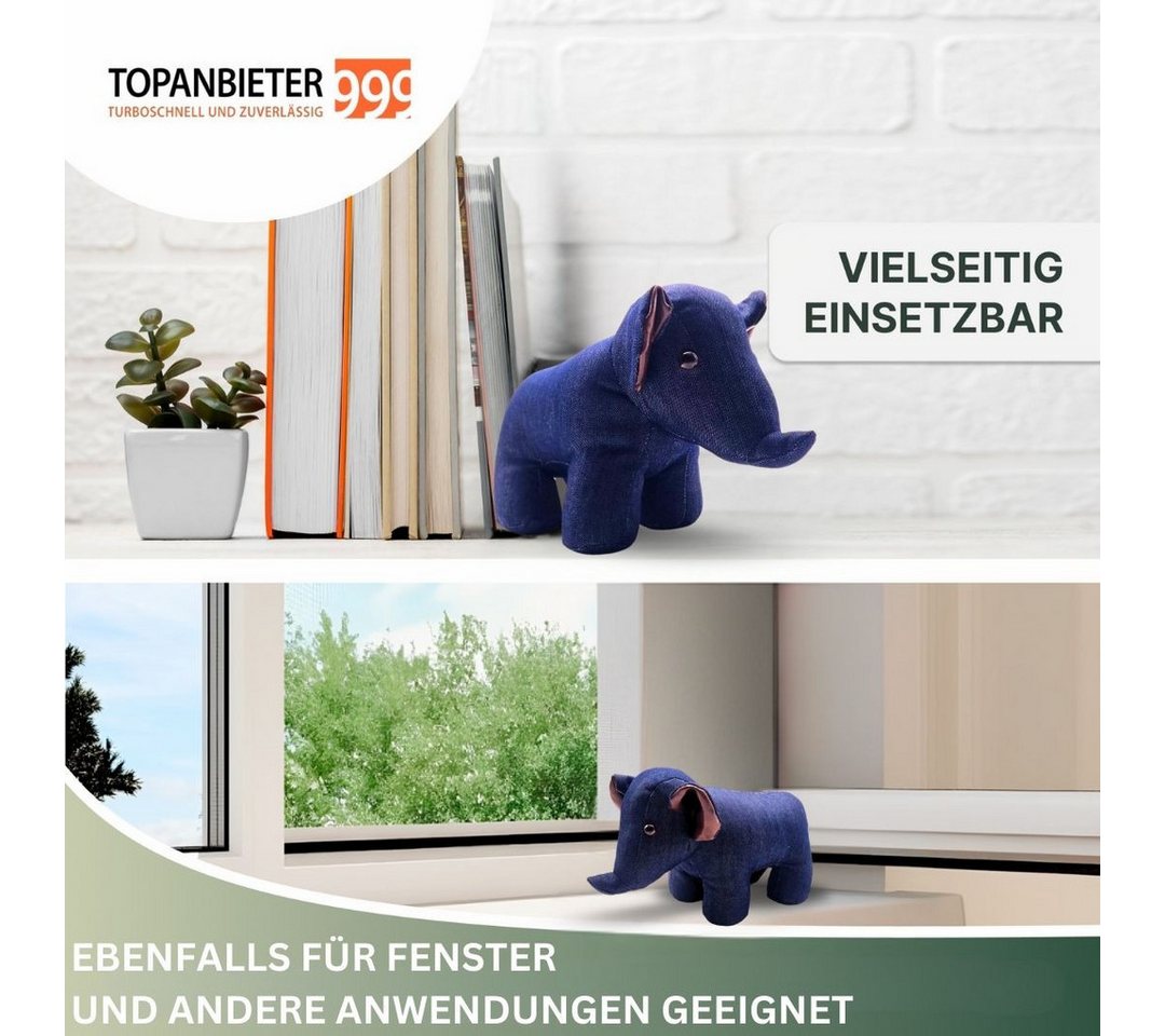 Topanbieter999 Türstopper Tiere in verschiedenen Ausführungen (1er Set), Elefant demin blau Bild 5