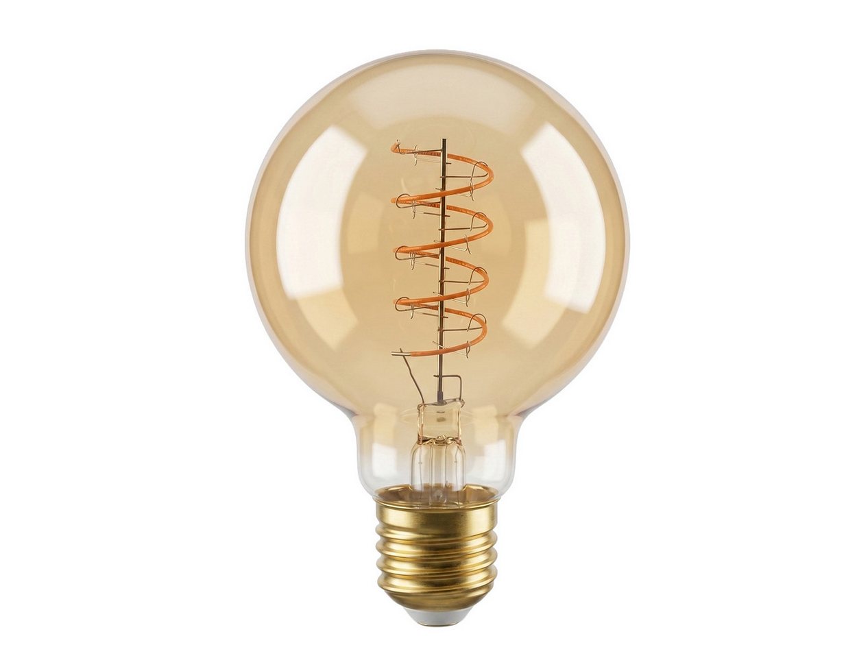 hofstein LED-Leuchtmittel 3er Set Glühbirne Extra Warmweiß dimmbar 6 Watt, 2200 Kelvin, 400 Lumen, Globe Vintage, Filament Spirale, Amber Bild 5